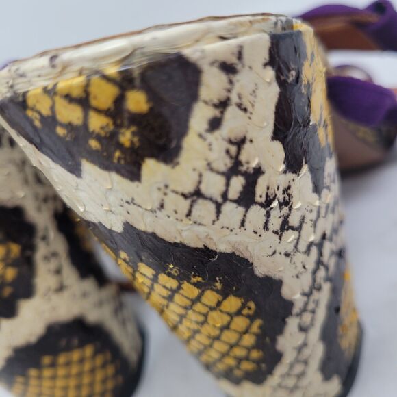 INGA Genuine Snakeskin Leather Shoes Heels Made Italy, US sz 6, EU 36, PYTHON - Picture 8 of 8